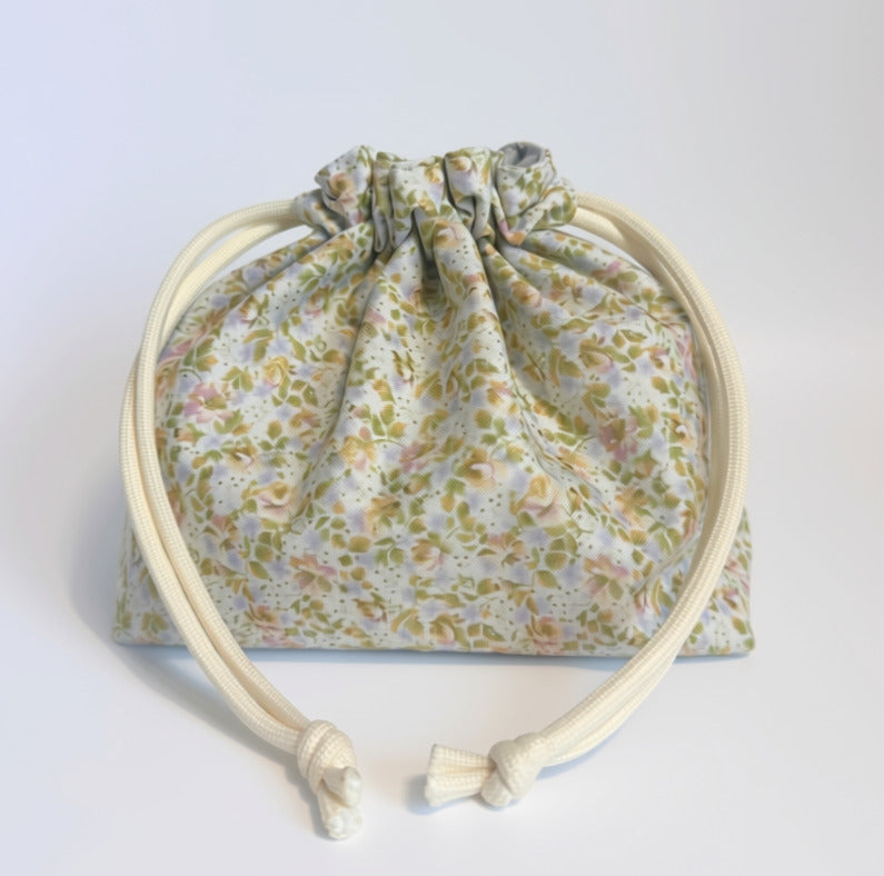 Soft Floral Drawstring Pouch