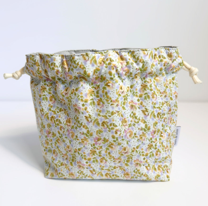 Soft Floral Drawstring Pouch