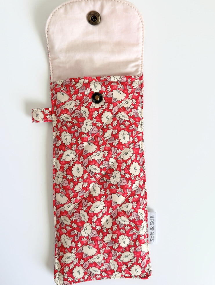 Quilted Long Pouch – Floral Snap Pouch