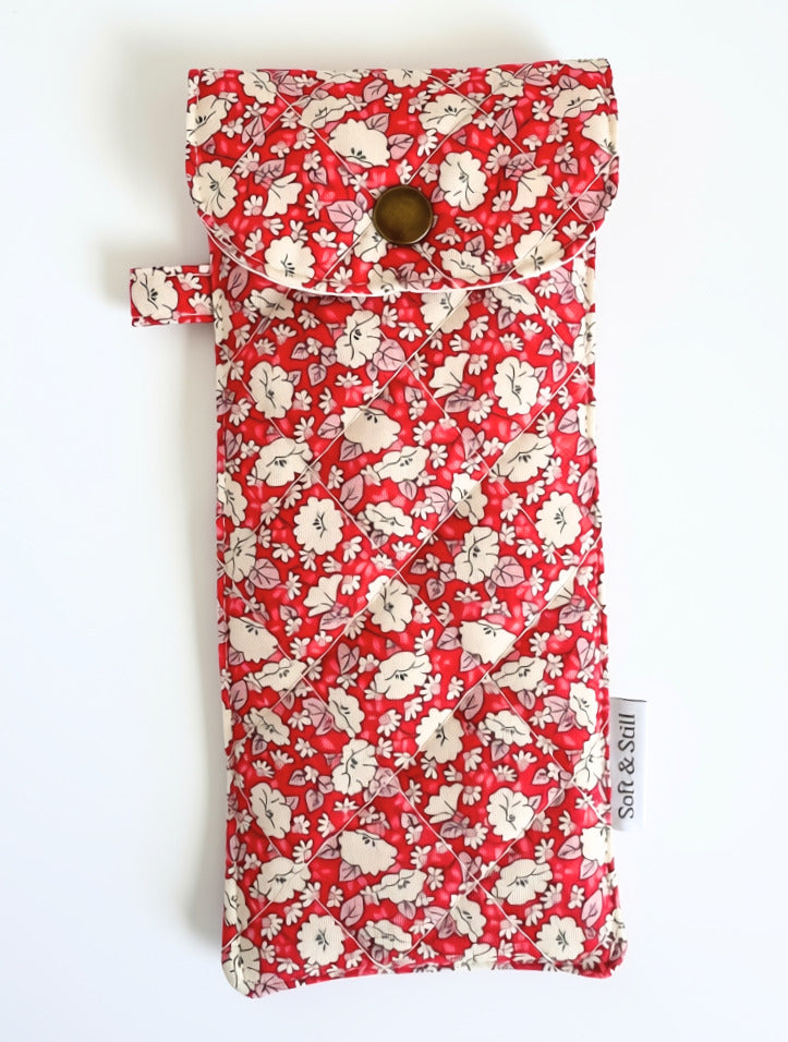Quilted Long Pouch – Floral Snap Pouch
