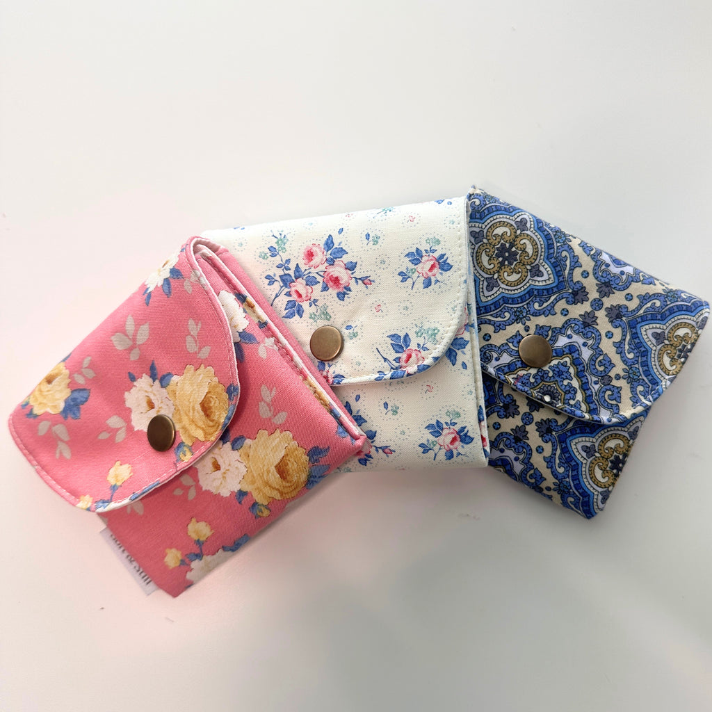 Handmade Mini Fabric Wallet – Snap Closure Card & Coin Pouch