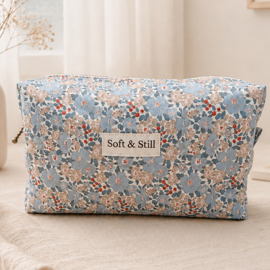 Blue Floral Box Pouch