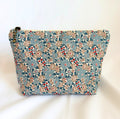 Handmade Floral Zipper Pouch – Dusty Blue Floral