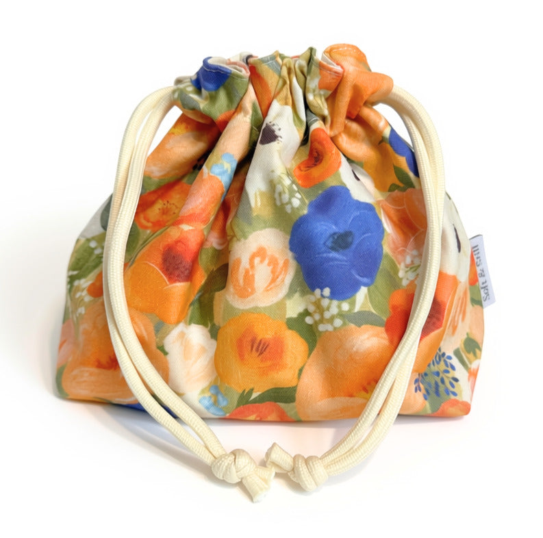 Floral Drawstring Pouch