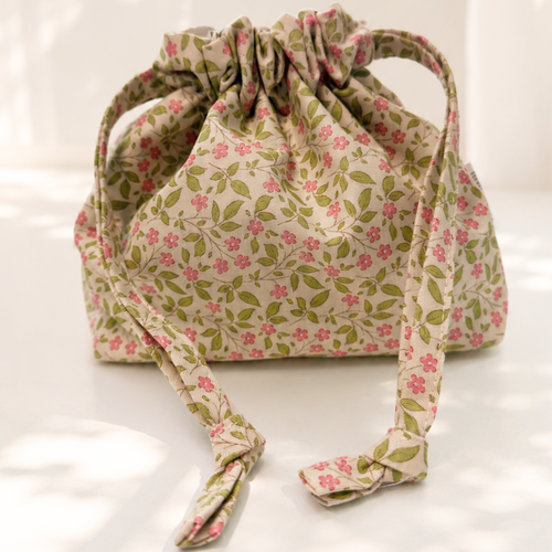 Floral Drawstring Pouch