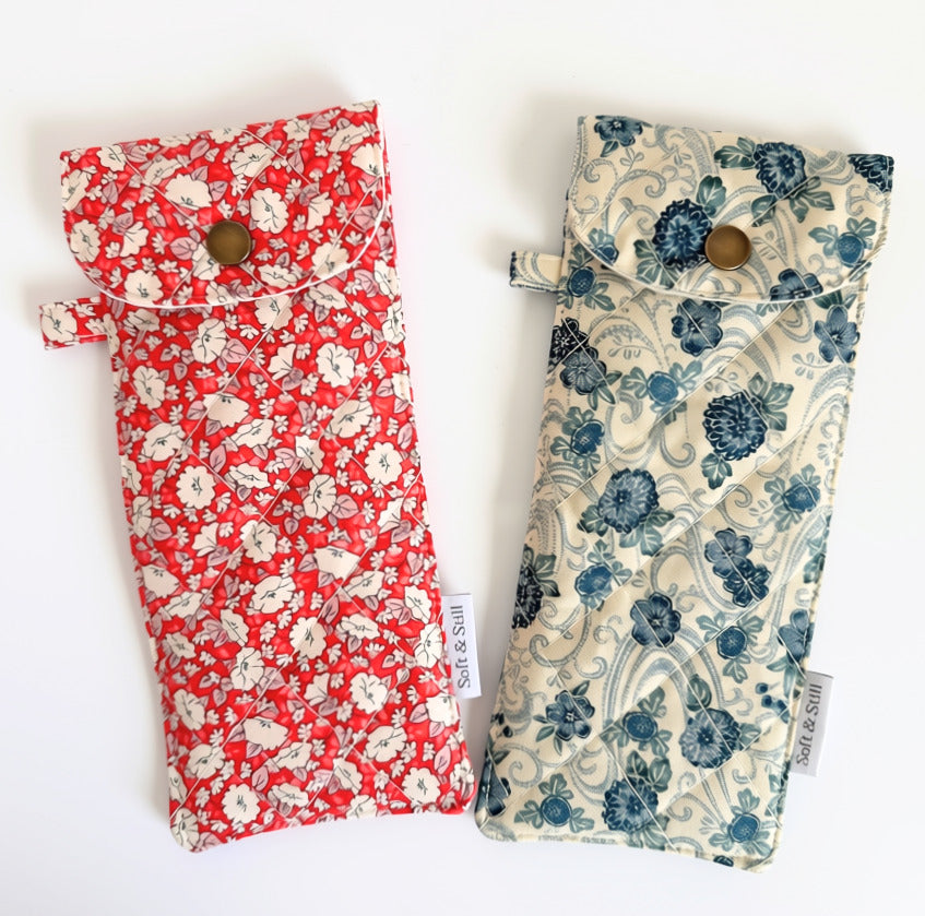 Quilted Long Pouch – Floral Snap Pouch
