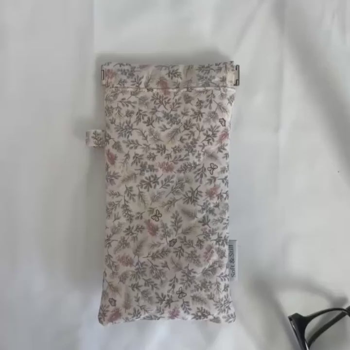 Handmade Flex Frame Eyeglass Case – Quilted Floral Glasses Pouch
